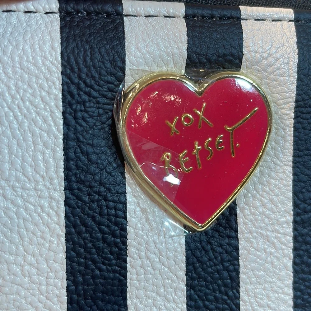 Betsey Johnson Black and White Striped Wallet